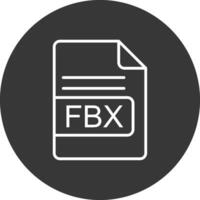 fbx fil formatera linje omvänd ikon design vektor