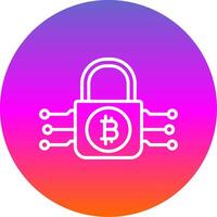 bitcoin kryptering linje lutning cirkel ikon vektor