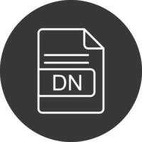 dn Datei Format Linie invertiert Symbol Design vektor