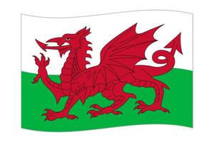 winken Flagge von das Land Wales. Illustration. vektor