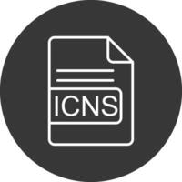 icns fil formatera linje omvänd ikon design vektor