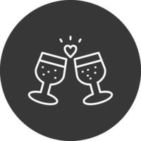 Brindis Linie invertiert Symbol Design vektor