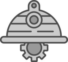 Sicherheit Helm Linie gefüllt Graustufen Symbol Design vektor