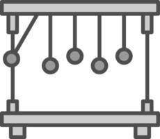 Pendel Linie gefüllt Graustufen Symbol Design vektor