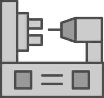 Drehbank Linie gefüllt Graustufen Symbol Design vektor