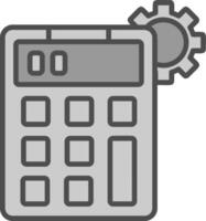 Taschenrechner Linie gefüllt Graustufen Symbol Design vektor