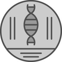 DNA Strand Linie gefüllt Graustufen Symbol Design vektor