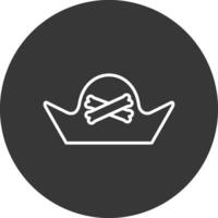 Pirat Hut Linie invertiert Symbol Design vektor