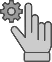 Hand Rahmen Linie gefüllt Graustufen Symbol Design vektor
