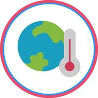 global uppvärmningen platt cirkel ikon vektor