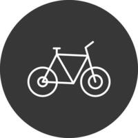 Fahrrad Linie invertiert Symbol Design vektor