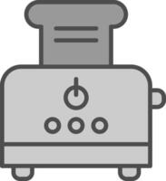 Toaster Linie gefüllt Graustufen Symbol Design vektor