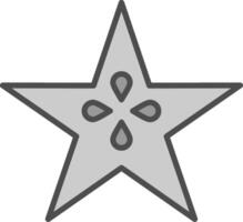 Star Obst Linie gefüllt Graustufen Symbol Design vektor