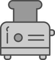 Toaster Linie gefüllt Graustufen Symbol Design vektor
