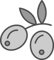 oliver linje fylld gråskale ikon design vektor
