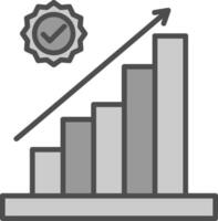 Bar Diagramm Linie gefüllt Graustufen Symbol Design vektor