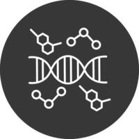 DNA Linie invertiert Symbol Design vektor