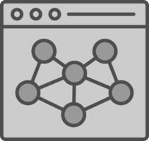 Netzwerk Linie gefüllt Graustufen Symbol Design vektor