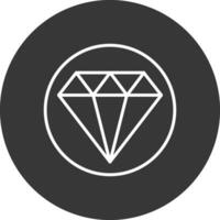 Diamant Linie invertiert Symbol Design vektor