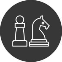schack linje omvänd ikon design vektor