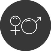 Geschlecht Zeichen Linie invertiert Symbol Design vektor
