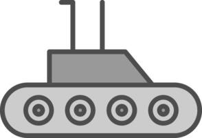 U-Boot Linie gefüllt Graustufen Symbol Design vektor