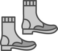 Stiefel Linie gefüllt Graustufen Symbol Design vektor