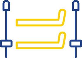 Skifahren Linie zwei Farbe Symbol Design vektor