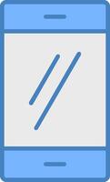 smartphone linje fylld blå ikon vektor