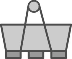Clip Linie gefüllt Graustufen Symbol Design vektor