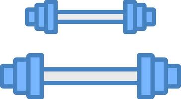 Gewichtheben Linie gefüllt Blau Symbol vektor