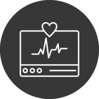 EKG Monitor Linie invertiert Symbol Design vektor