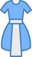 Kleid Linie gefüllt Blau Symbol vektor