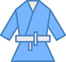 Kimono Linie gefüllt Blau Symbol vektor