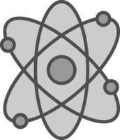 Atom Linie gefüllt Graustufen Symbol Design vektor