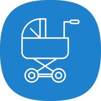 Baby Kinderwagen Linie Kurve Symbol Design vektor
