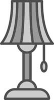 lampa linje fylld gråskale ikon design vektor