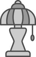 Lampe Linie gefüllt Graustufen Symbol Design vektor