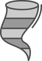 Twister Linie gefüllt Graustufen Symbol Design vektor
