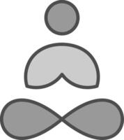 Yoga Linie gefüllt Graustufen Symbol Design vektor
