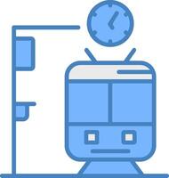 metro station linje fylld blå ikon vektor