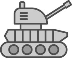 tank linje fylld gråskale ikon design vektor