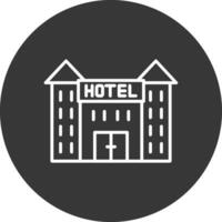 Hotel Linie invertiert Symbol Design vektor