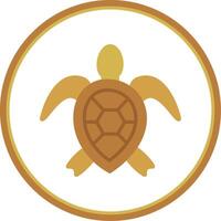 Meer Schildkröte eben Kreis Symbol vektor