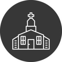 Kirche Linie invertiert Symbol Design vektor