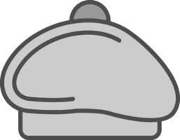 Baskenmütze Linie gefüllt Graustufen Symbol Design vektor