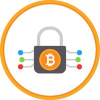 Bitcoin Verschlüsselung eben Kreis Symbol vektor