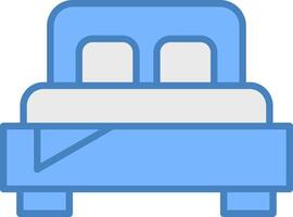 Schlafzimmer Linie gefüllt Blau Symbol vektor