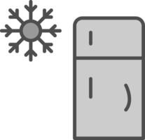 kylskåp linje fylld gråskale ikon design vektor