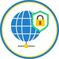 global säkerhet platt cirkel ikon vektor